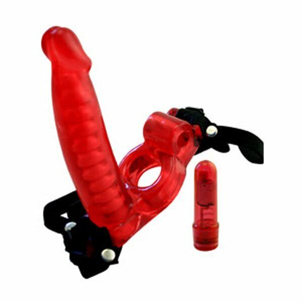 Vaginal Anal Double Penetrator Penetration Vibrating Strap-on Cockring Anal Dong