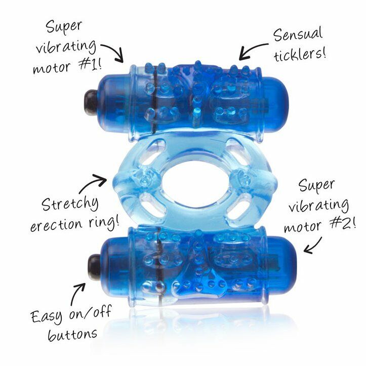 Screaming O Wow Double Wammy Dual Vibe Vibrating Penis Cock Ring Enhancer Vibe