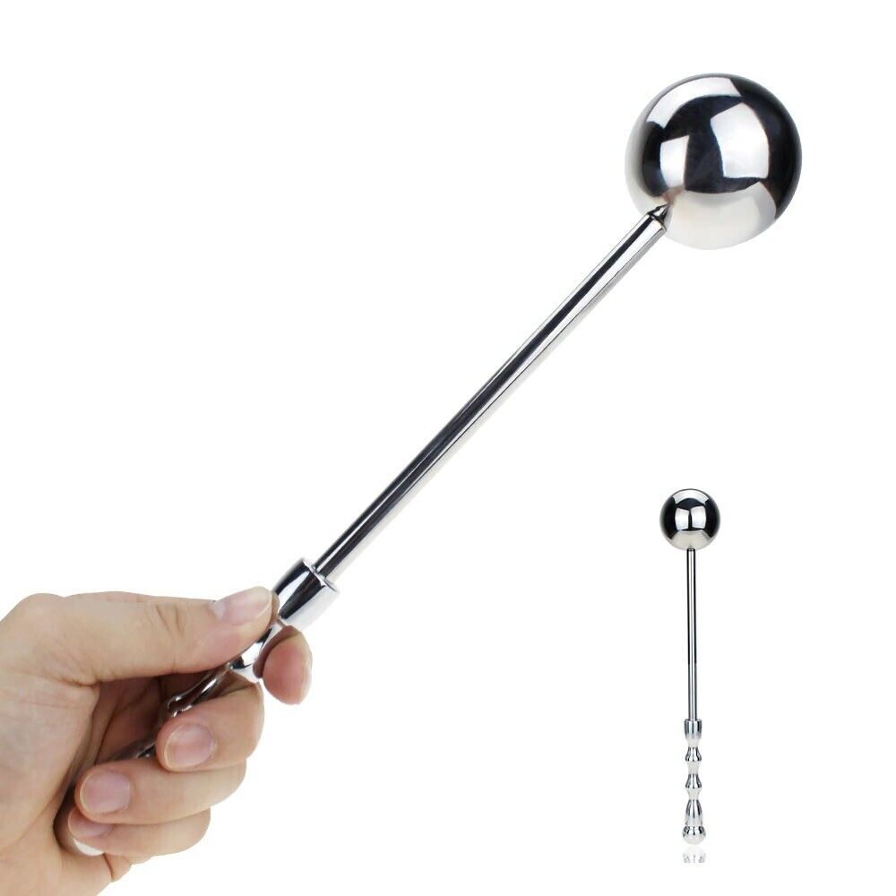 Stainless Steel Lollipop Vaginal Anal Beads Ball Probe G-spot Prostate Massager