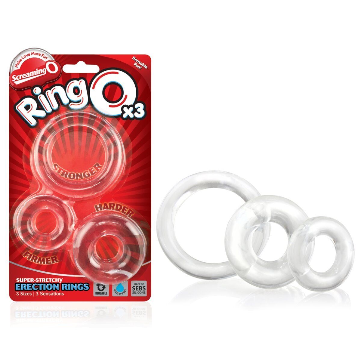 Screaming O RingO X3 Silicone Penis Erection Enhancer Prolong Cock Ring Donut