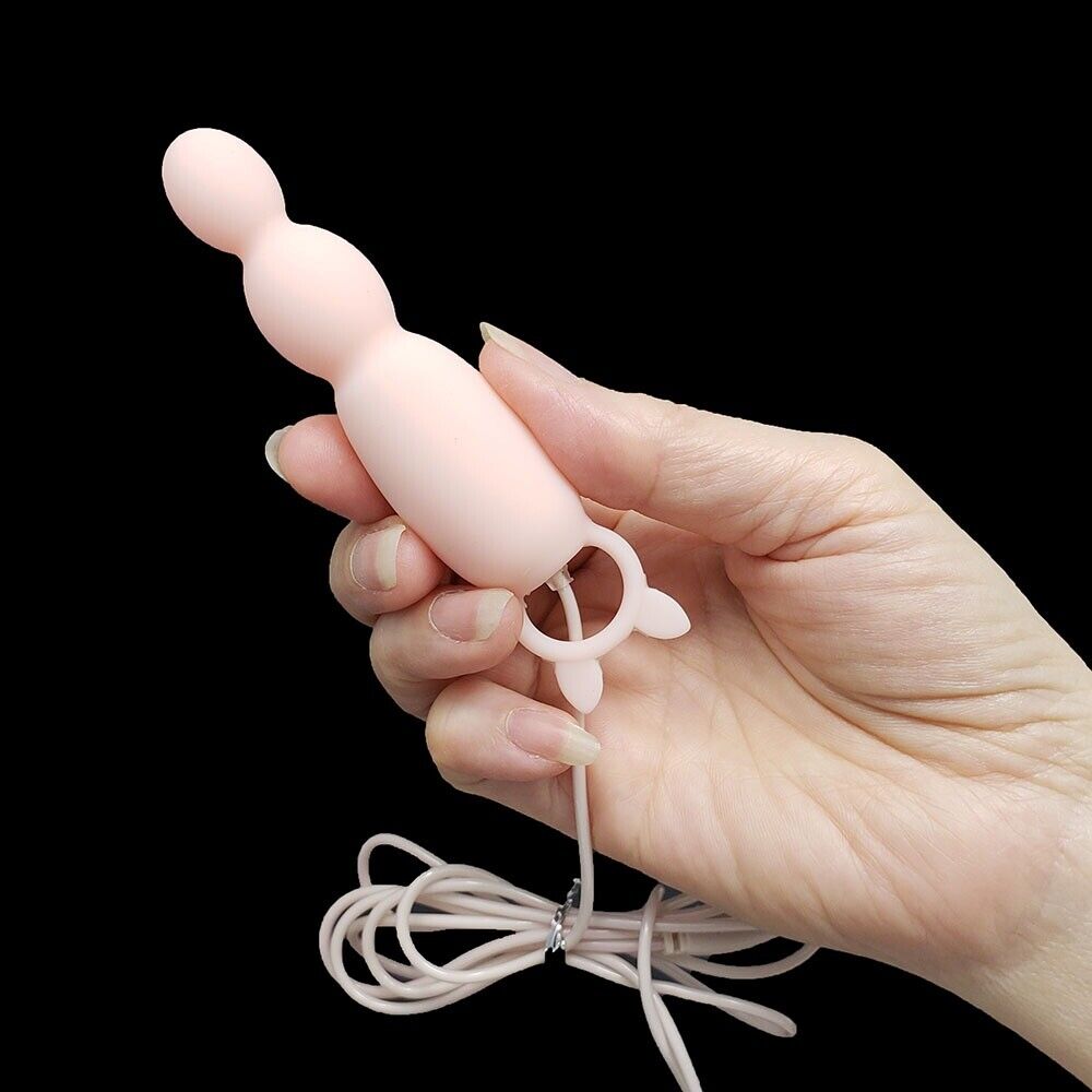 Rechargeable Clitoral Anal Double Play Vibrator Bullet Anal Beads Sex Toys