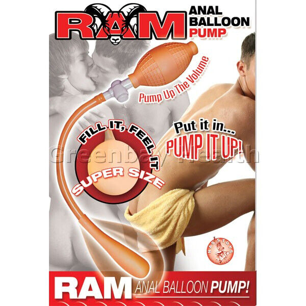 Ram Anal Balloon Pump Inflatable Expandable Anal Sex Toy Butt Plug Dildo Trainer