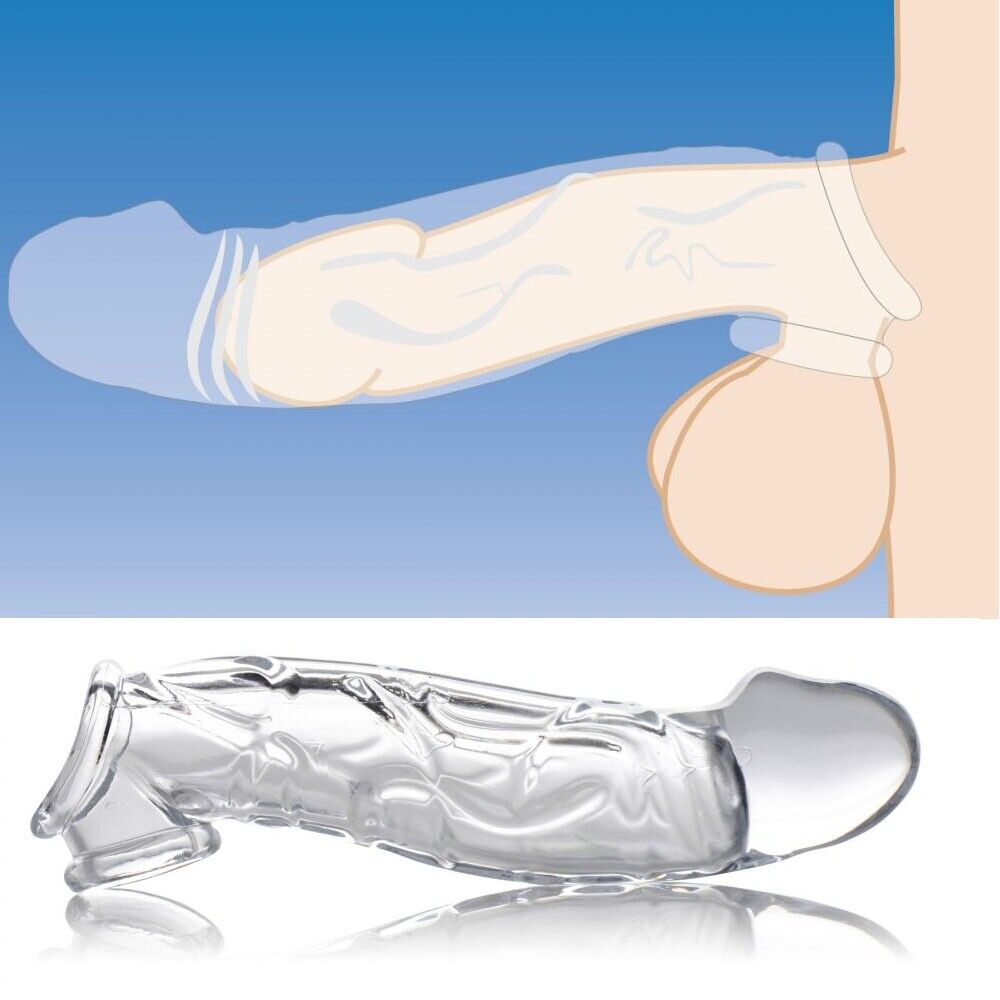 Add 2" Male Penis Extension Sleeve Extender Thick Cock Girth Enhancer Sheath PPA