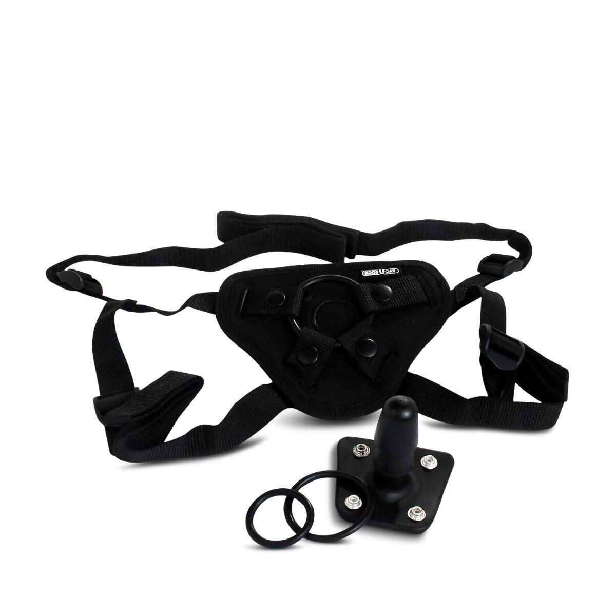 Doc Johnson Vac-U-Lock Luxe Strap-on Harness with Plug & O Rings