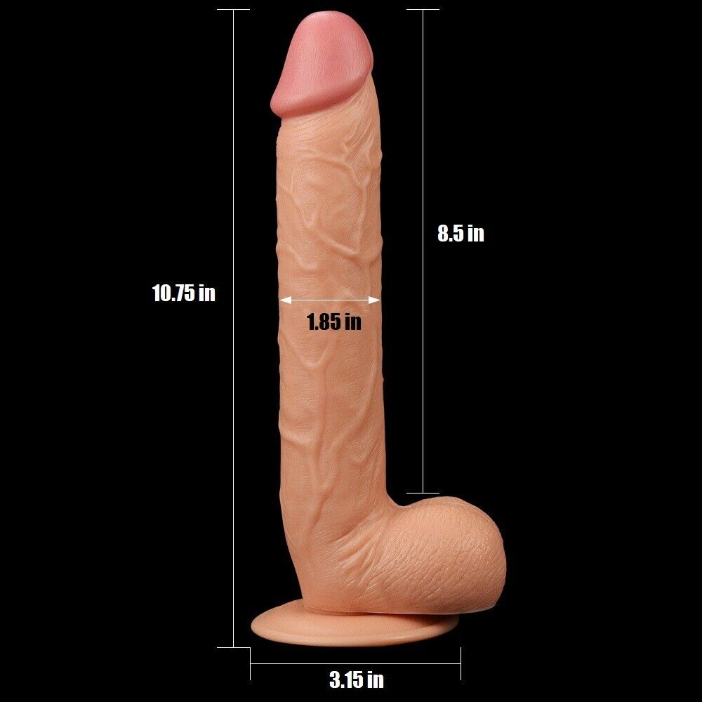 10" Realistic Huge XL Extra Large Dildo Dong King Cock with Balls Suction Cup