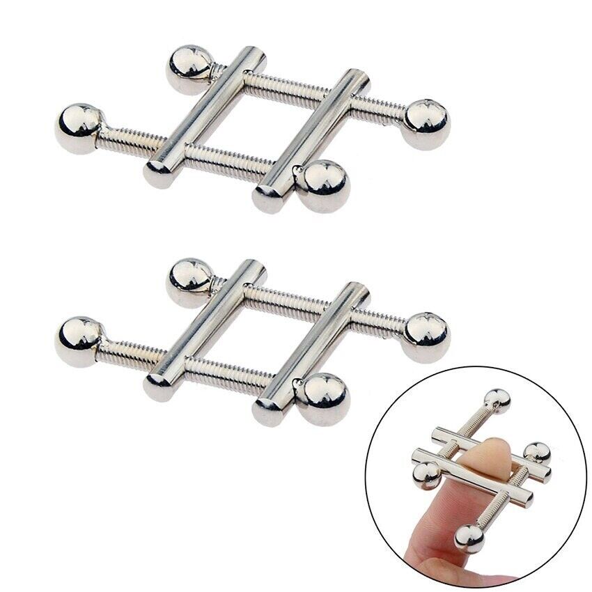 Metal Nipple Grips Crossbar Clamps Nipple Vices BDSM Bondage Sex Toys