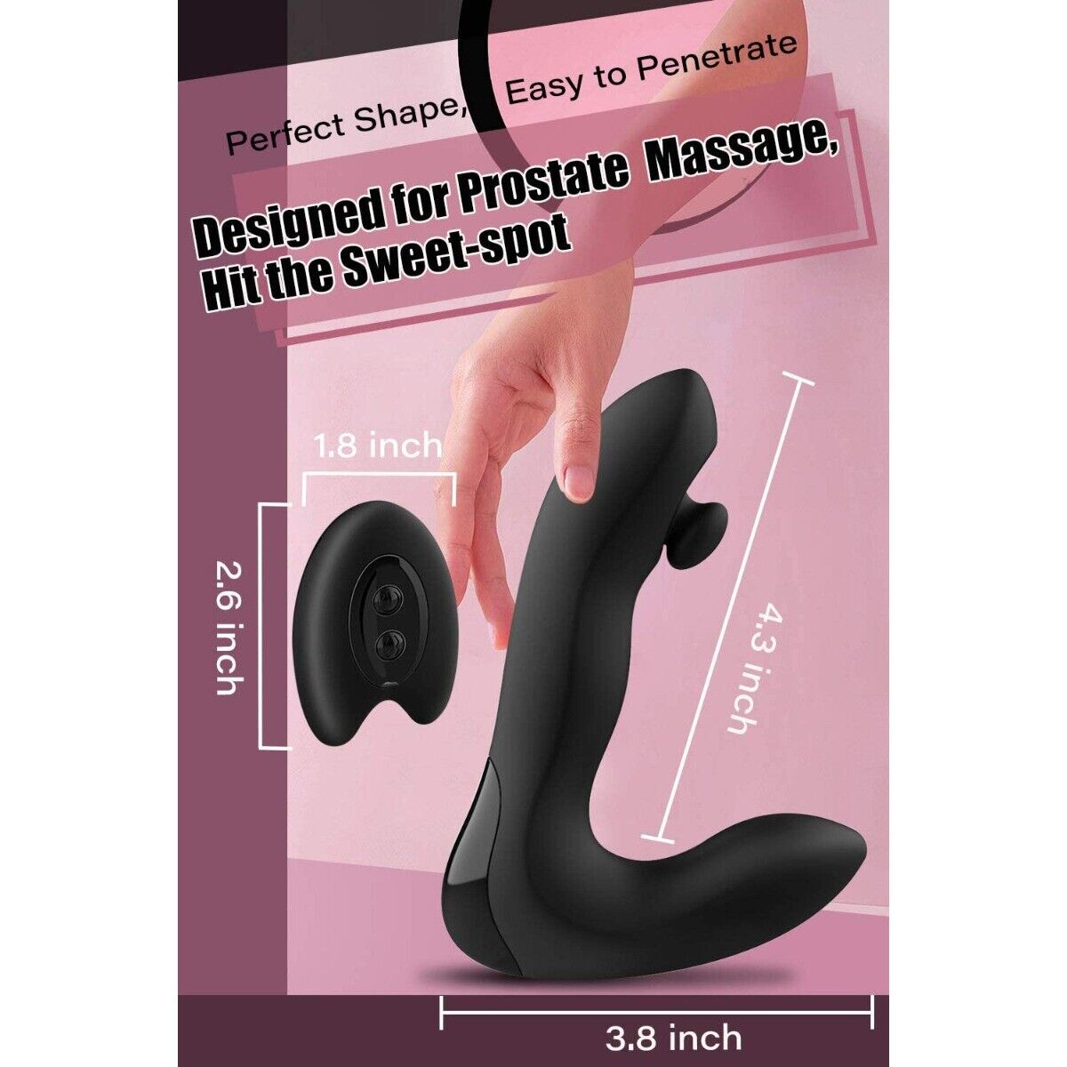 Wireless Remote Control Thumping Vibrating Prostate Massager Anal Stimulator