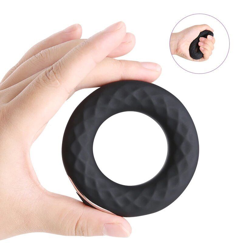 Vibrating Donut Penis Cock Ring Male Masturbator Sex-toys for Men Couples