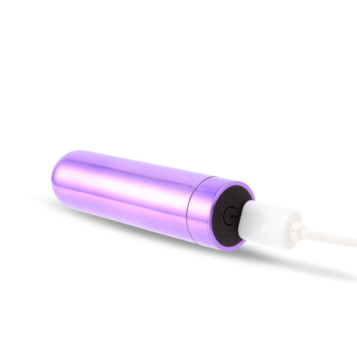 Metallic Purple Rechargeable Power Bullet Vibrator Beginner Sex Toys for Women