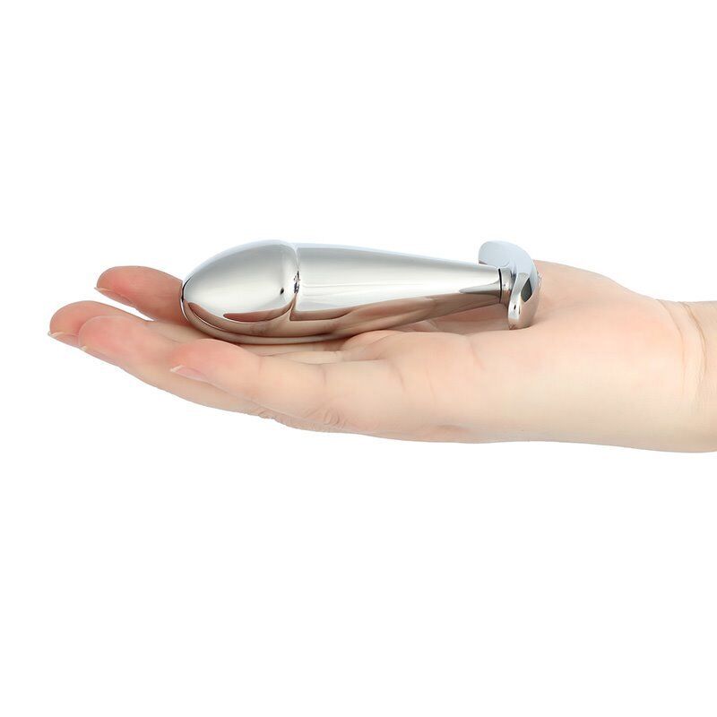 Stainless Steel Wearable Realistic Cock Head Anal Butt Plug Anal Trainer Sex Toy