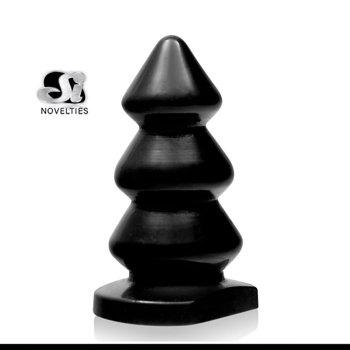 Black Ignite Ribbed Triple Bump x Large Anal Butt Plug Sex Toys for Men Women