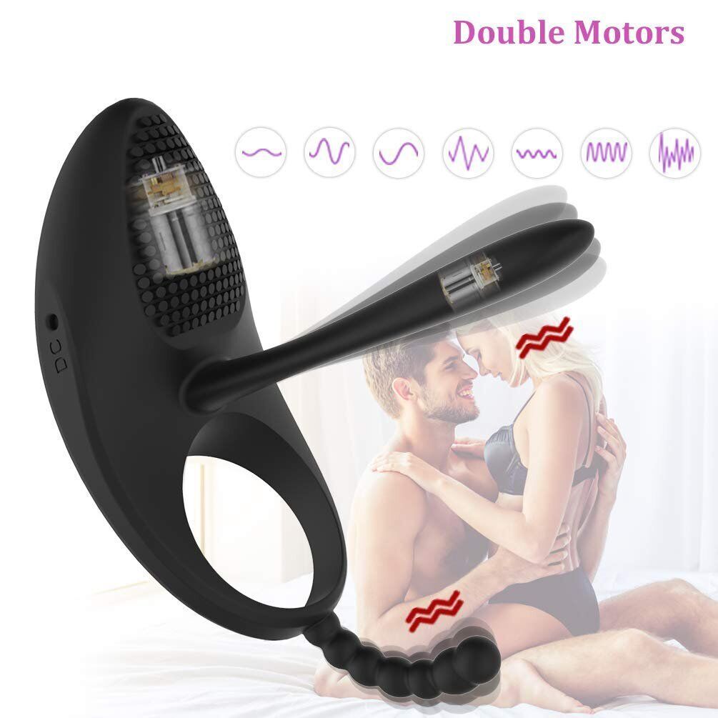 Silicone Vibrating Penis Cock Ring Male Enhancer Sex Toys for Men Women Couples