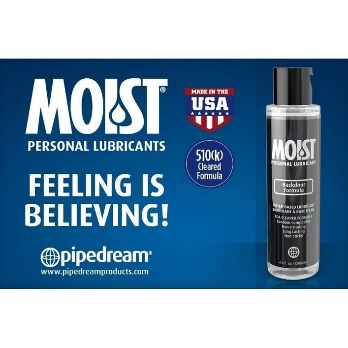 Moist Water based Personal Lubricant Premium Formula Made in USA 4.4 oz