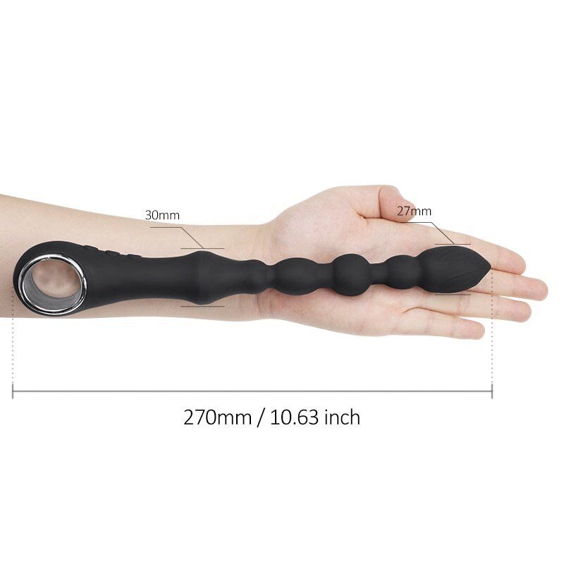 Posable Warming Vibrating Anal Beads Butt Plug Vibrator Prostate Massager