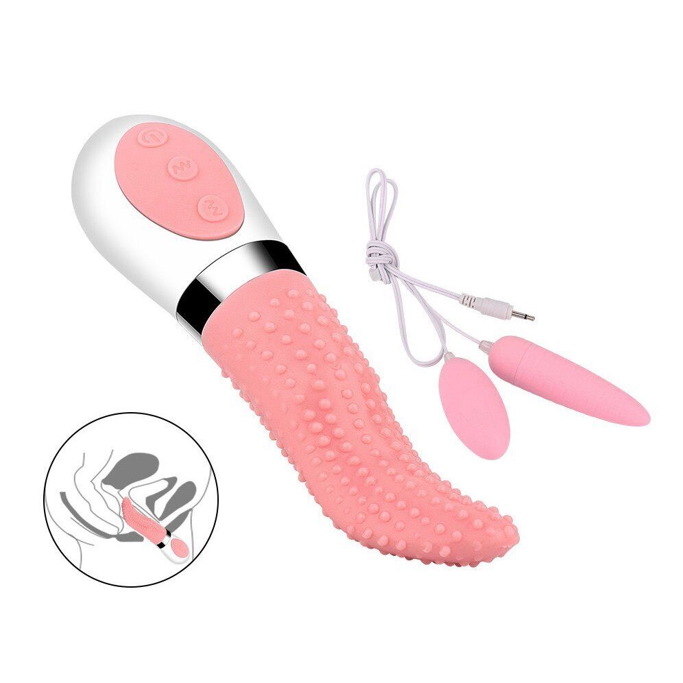 Licking Tongue Clit Nipple Vibrator Dual Bullet Vibe Sex-toys for Women Couples