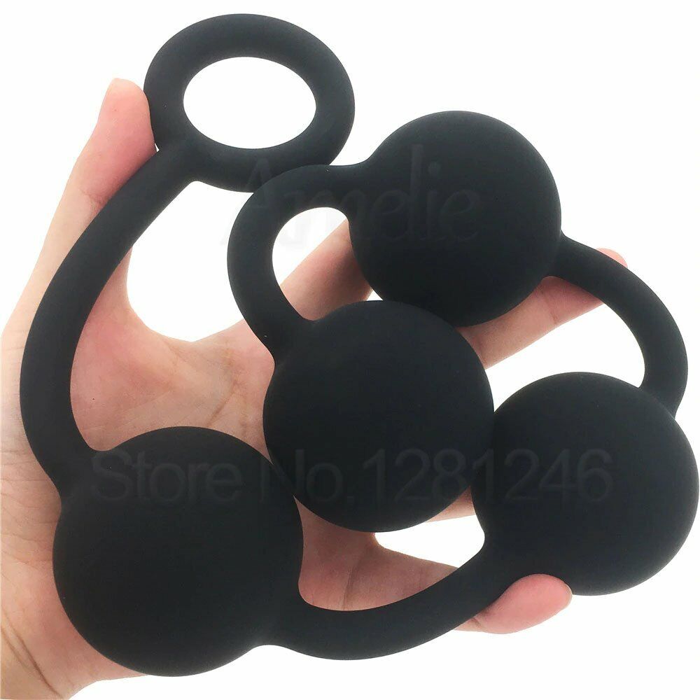 Solid Silicone Big Huge Extra Large XL Anal Beads Butt PLug Anal Sex Trainer