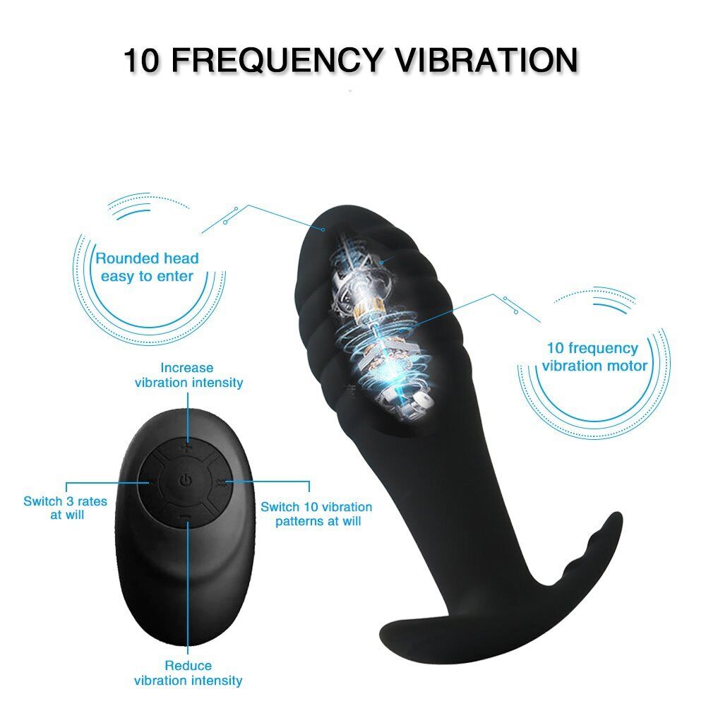 Rechargeable Wireless Remote Control Vibrating Wearable Anal Butt Plug Vibrator