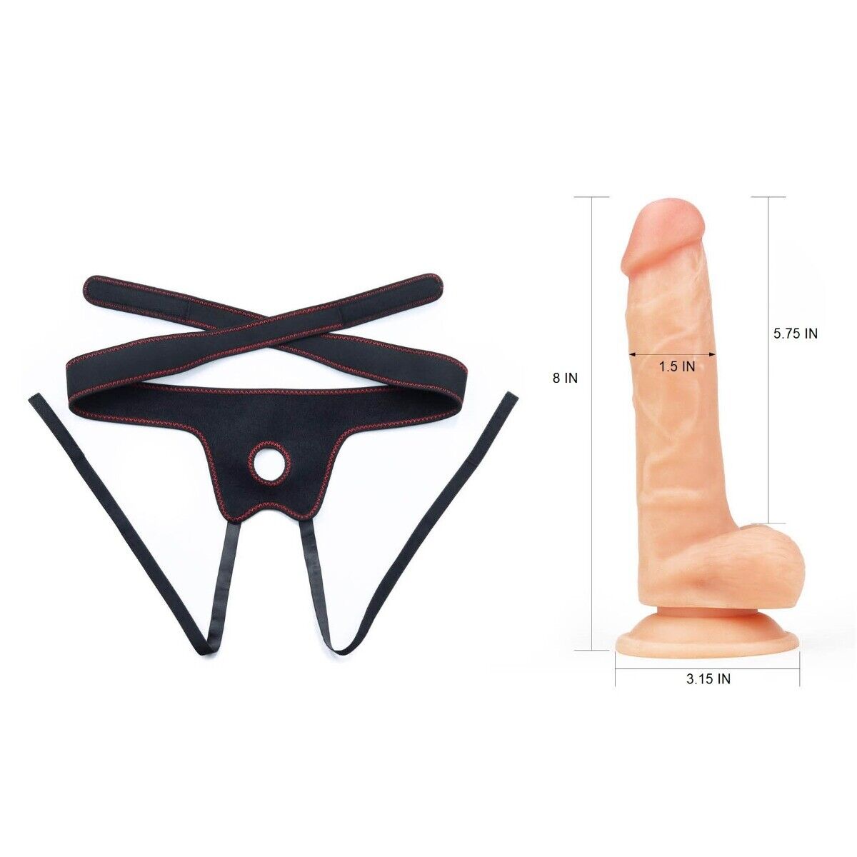 Fully Adjustable Beginner Strap-on Harness Set with Realistic Dildo Dong