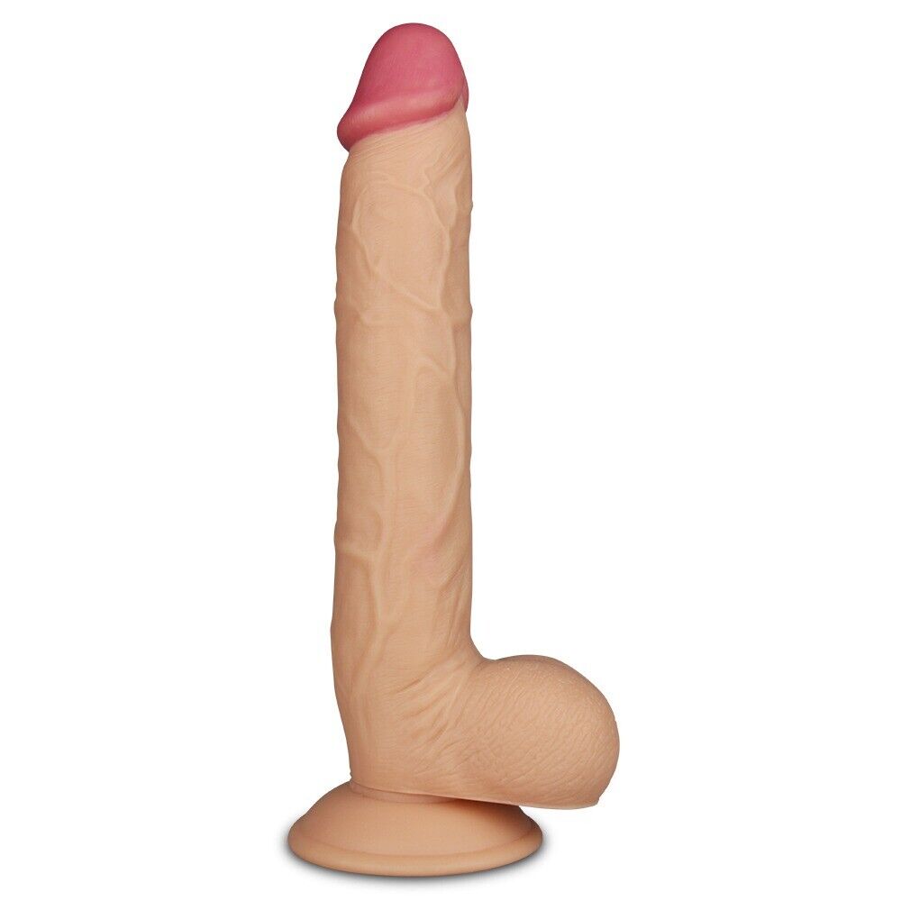 10" Realistic Huge XL Extra Large Dildo Dong King Cock with Balls Suction Cup