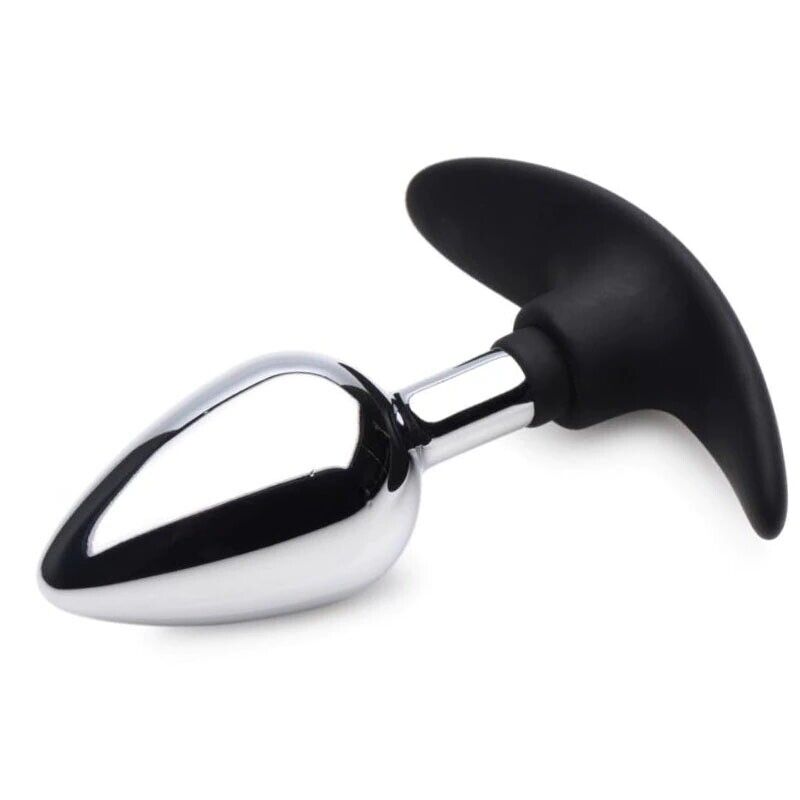 Wearable Metal Silicone Butt Plug Anal Plug Ass Stretcher Dildo Sex Toys