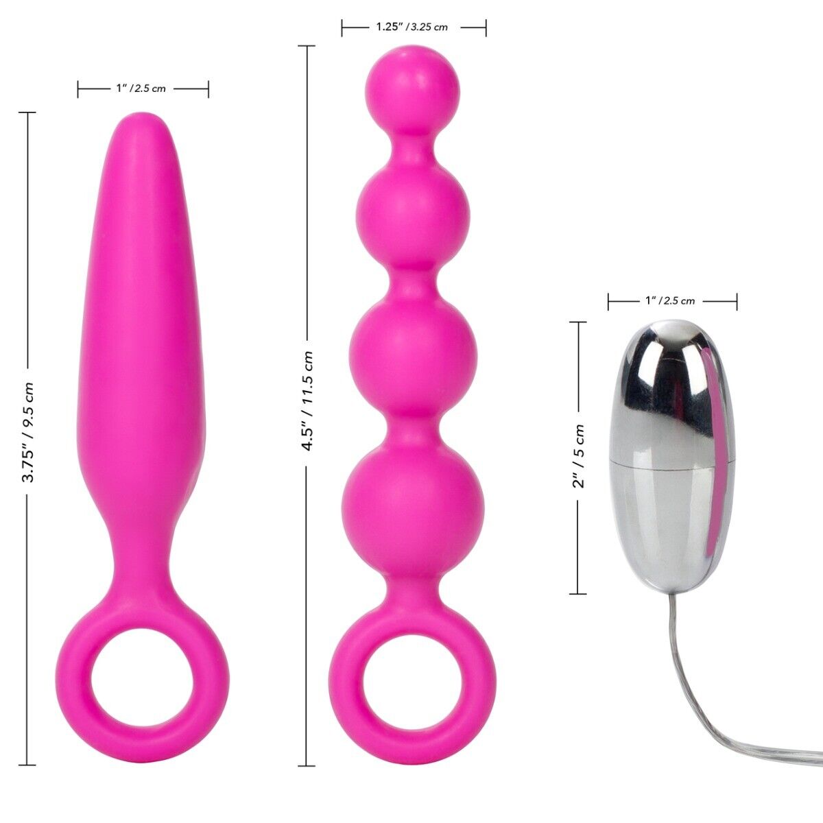 Booty Call Booty Vibro Kits Vibrating Anal Beads Butt Plug Vibe Vibrator Sex Toy