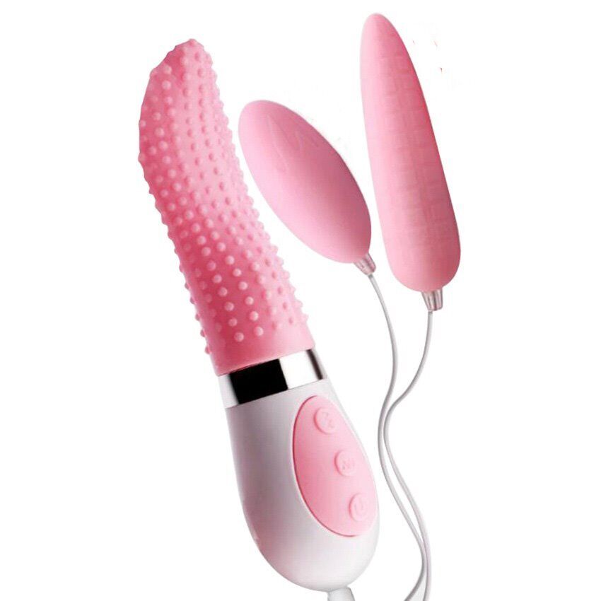 Licking Tongue Clit Nipple Vibrator Dual Bullet Vibe Sex-toys for Women Couples