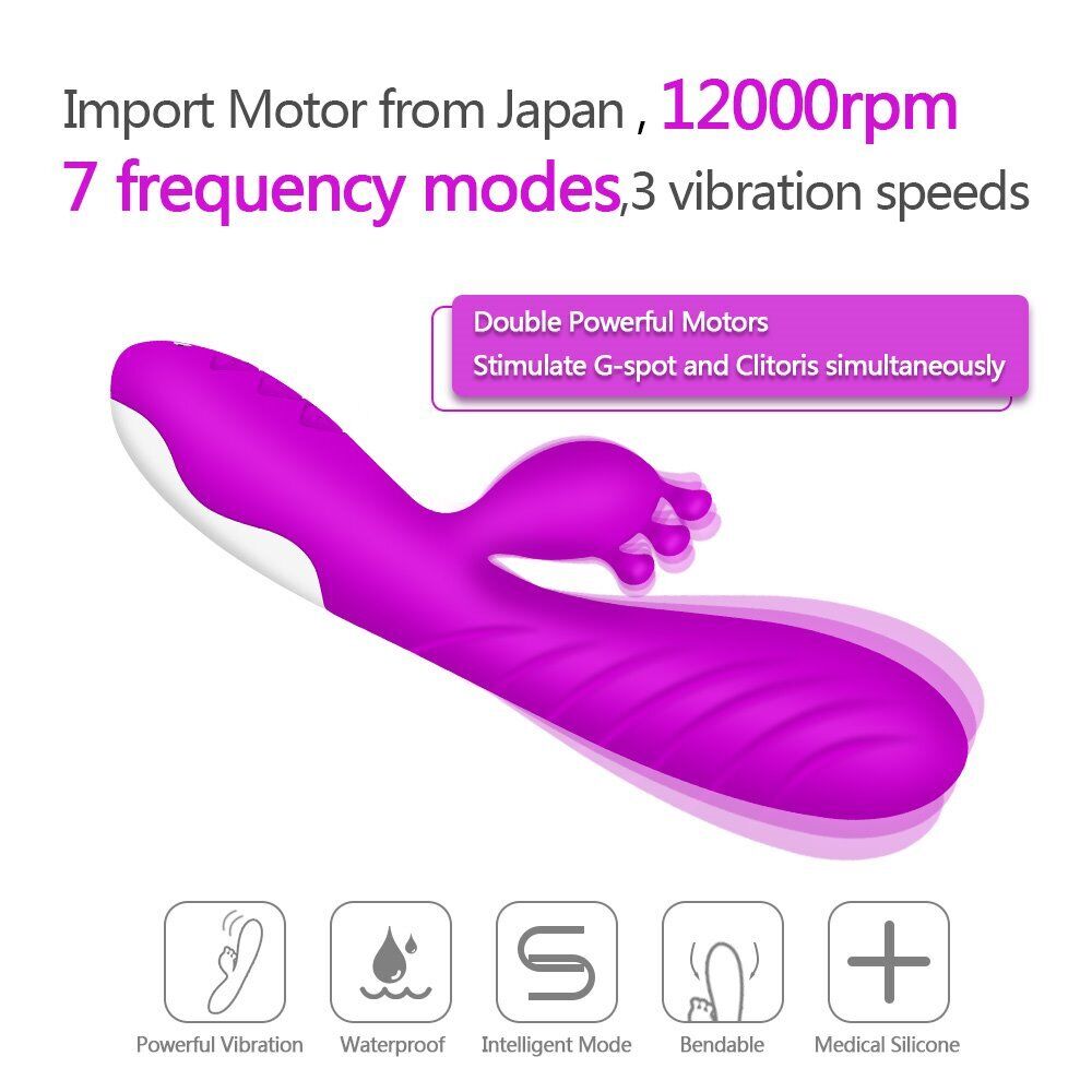 Silicone Rechargeable Clit G-spot Rabbit Vibrator Sex-toys for Women Couples