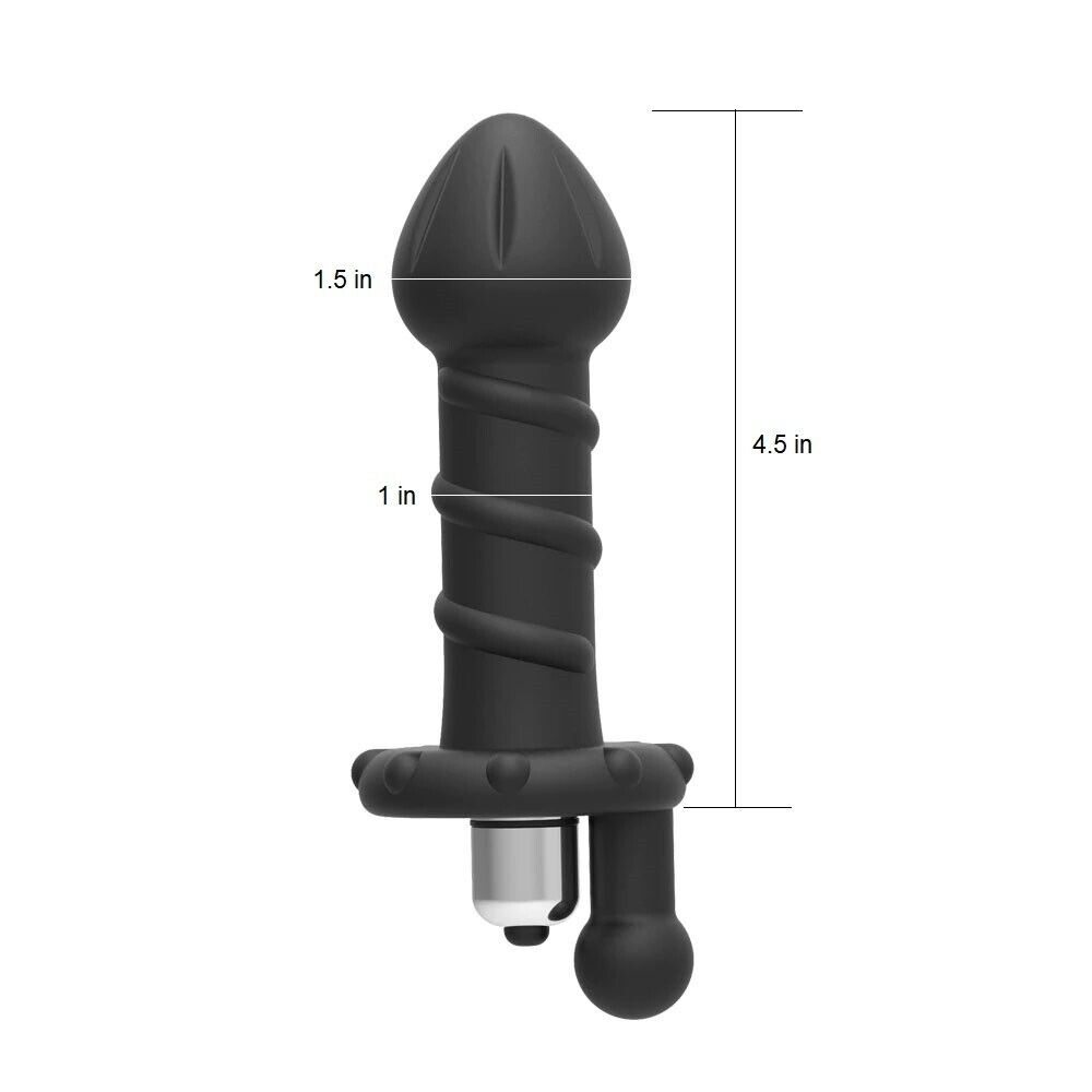 Silicone Spiral Rotator G-spot Anal Butt Plug Dildo Vibrator Prostate Massager