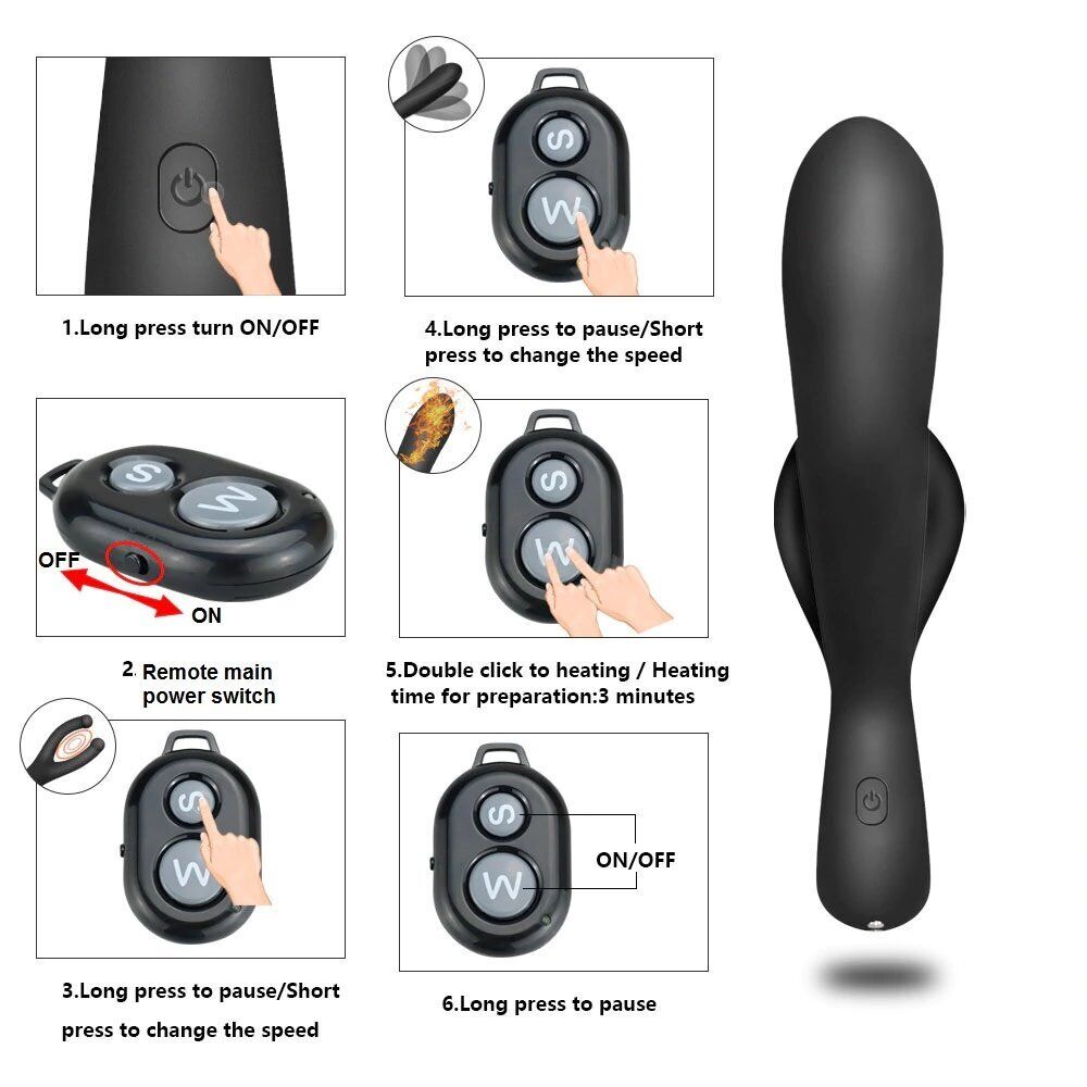 Wireless Remote Control Come Hither Vibrating Prostate Massager Anal Vibe Plug