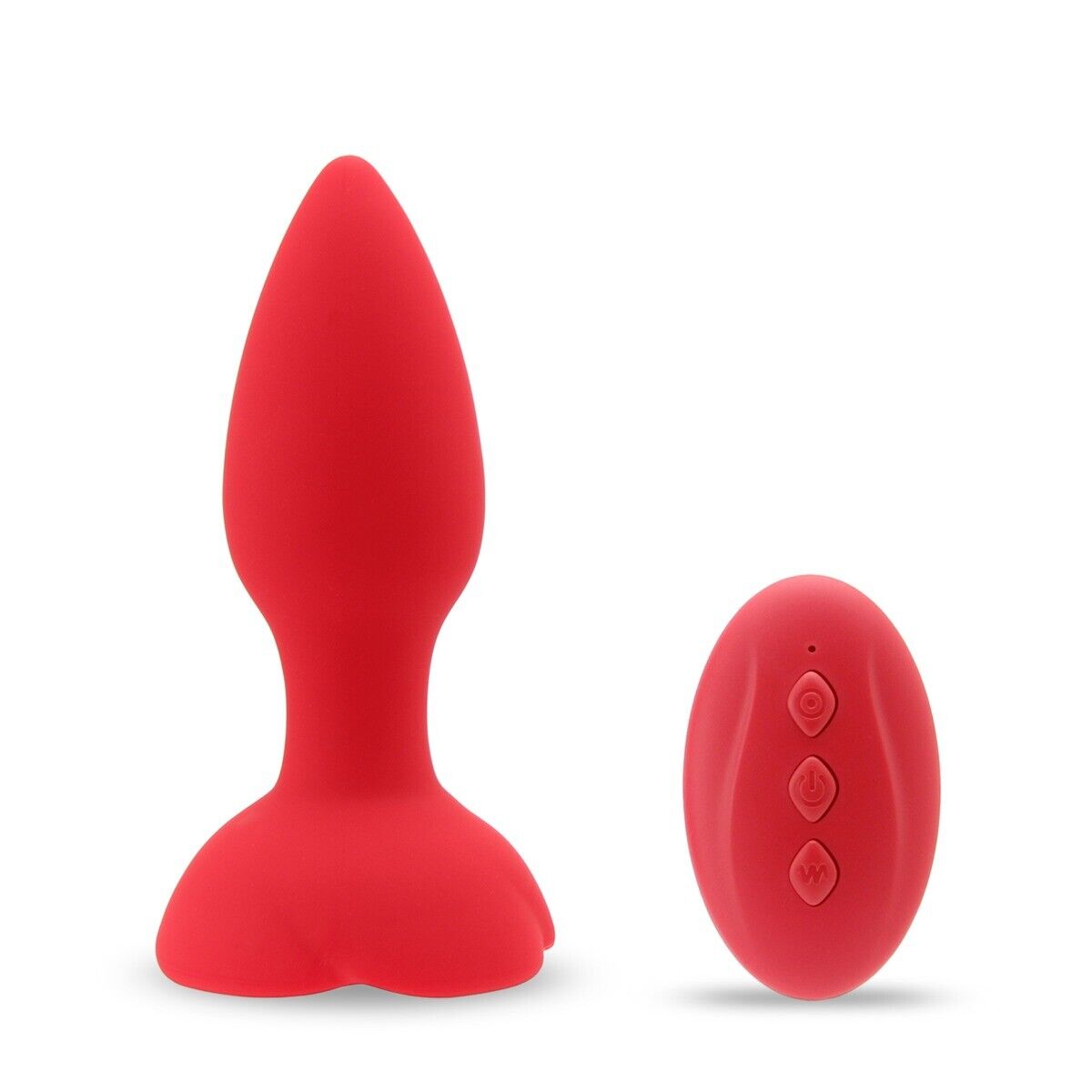 Red Rose Remote Control Vibrating Silicone Anal Butt Plug Vibrator Sex Toy