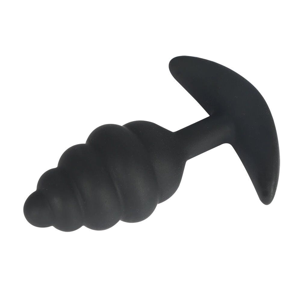 Ribbed Silicone Wearable Anal Butt Plug Anal Sex Toys for Men Women Couples