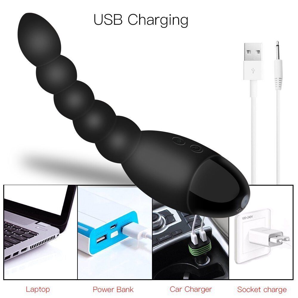 Silicone Rechargeable Vibrating Anal Beads Vibe Vibrator Anal Sex Toys