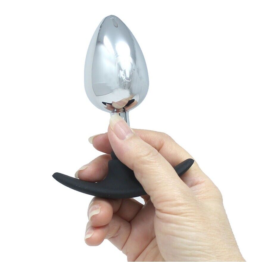 Wearable Metal Silicone Butt Plug Anal Plug Ass Stretcher Dildo Sex Toys