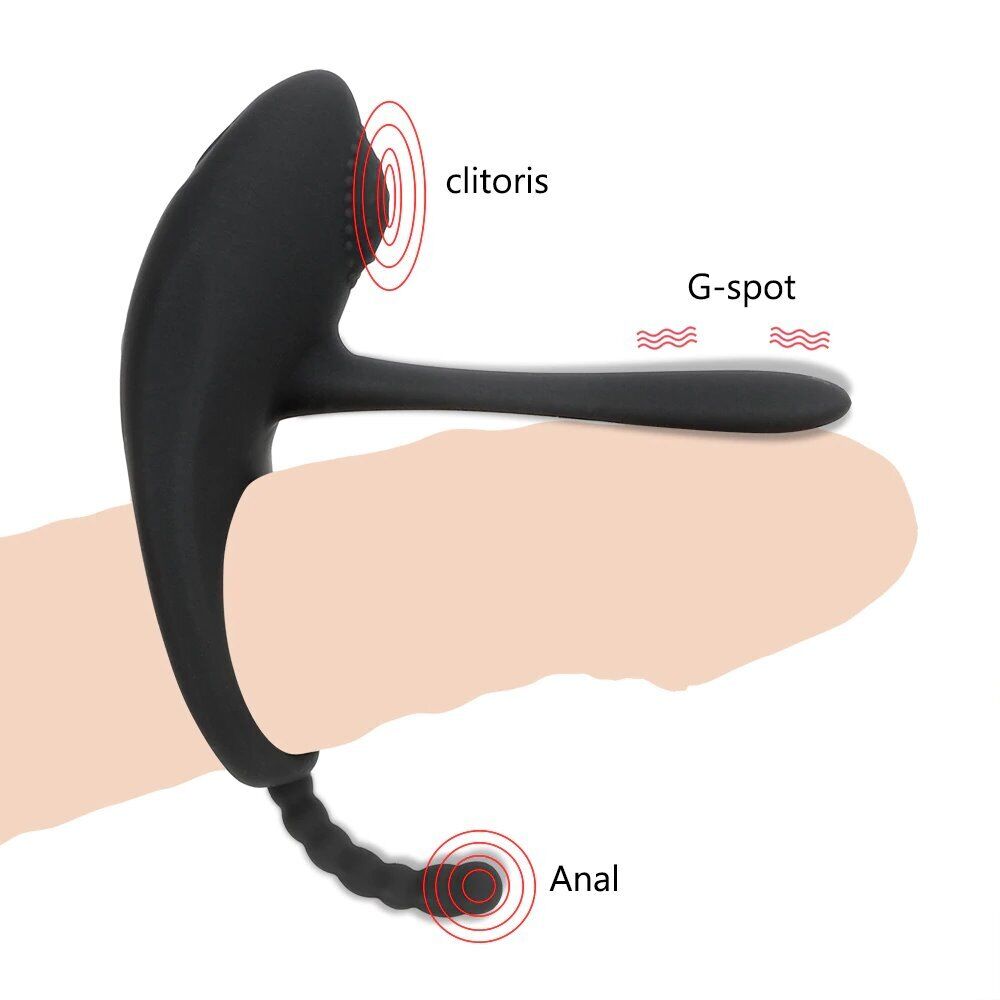 Silicone Vibrating Penis Cock Ring Male Enhancer Sex Toys for Men Women Couples