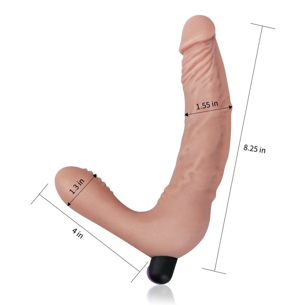 Rechargeable Strapless Strap Ons Double Ended Dildo Dong Vibe Lesbian Sex-toys