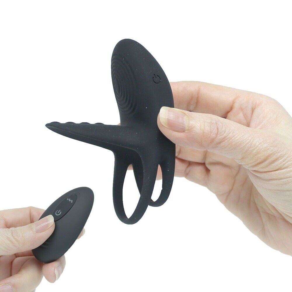 Wireless Vibrating Cock Ball Penis Ring Extension Girth Enhancer Clit Stimulator