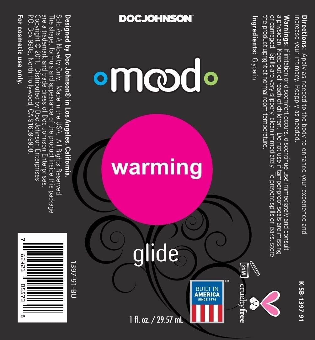 Doc Johnson Mood Lube 5 Pack Sampler Silicone Water Based Warming Lubricant