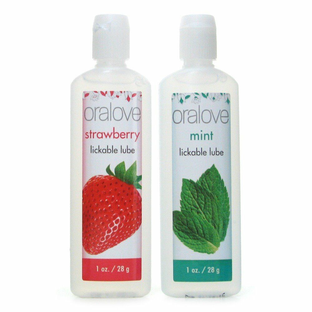 Oral Love Delicious Duo Lickable Edible Lube Lubricant Strawberry & Mint