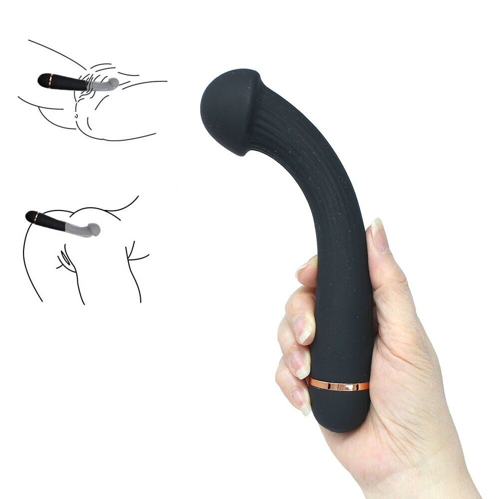 Silicone Bendable G Spot Anal Vibrator Dildo Butt Plug Sex-toys for Women Couple