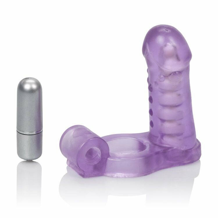 Vaginal Anal Double Penetrator Penetration DP Sex Toy Vibrating Penis Cock Ring