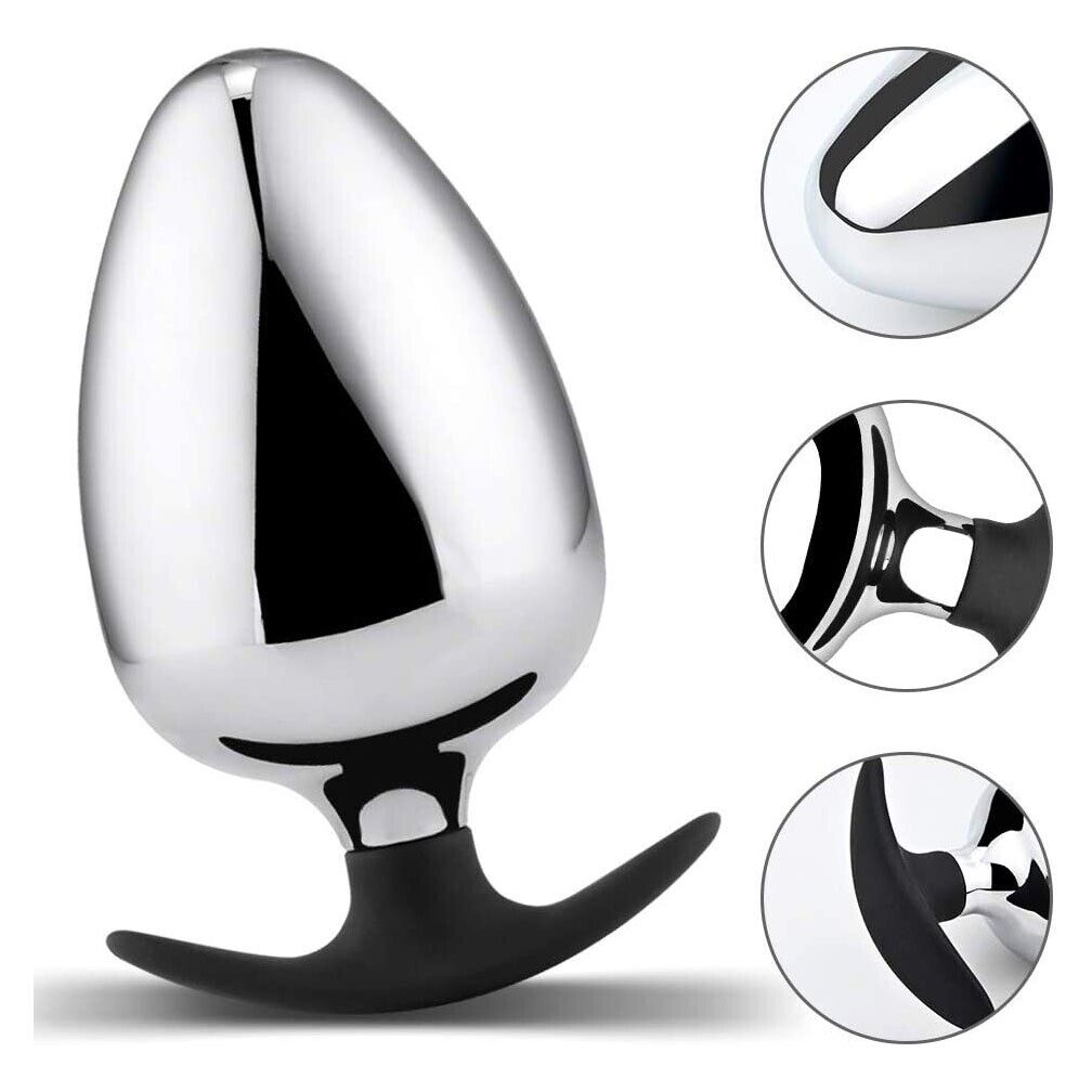 Wearable Super Big Huge Extra Large Metal Silicone Anal Butt Plug Dildo Trainer