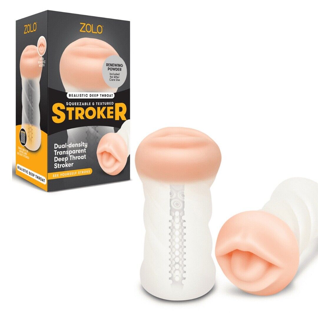 Zolo Clear Deep Throat Stroker Male Masturbator Sex Toys for Men