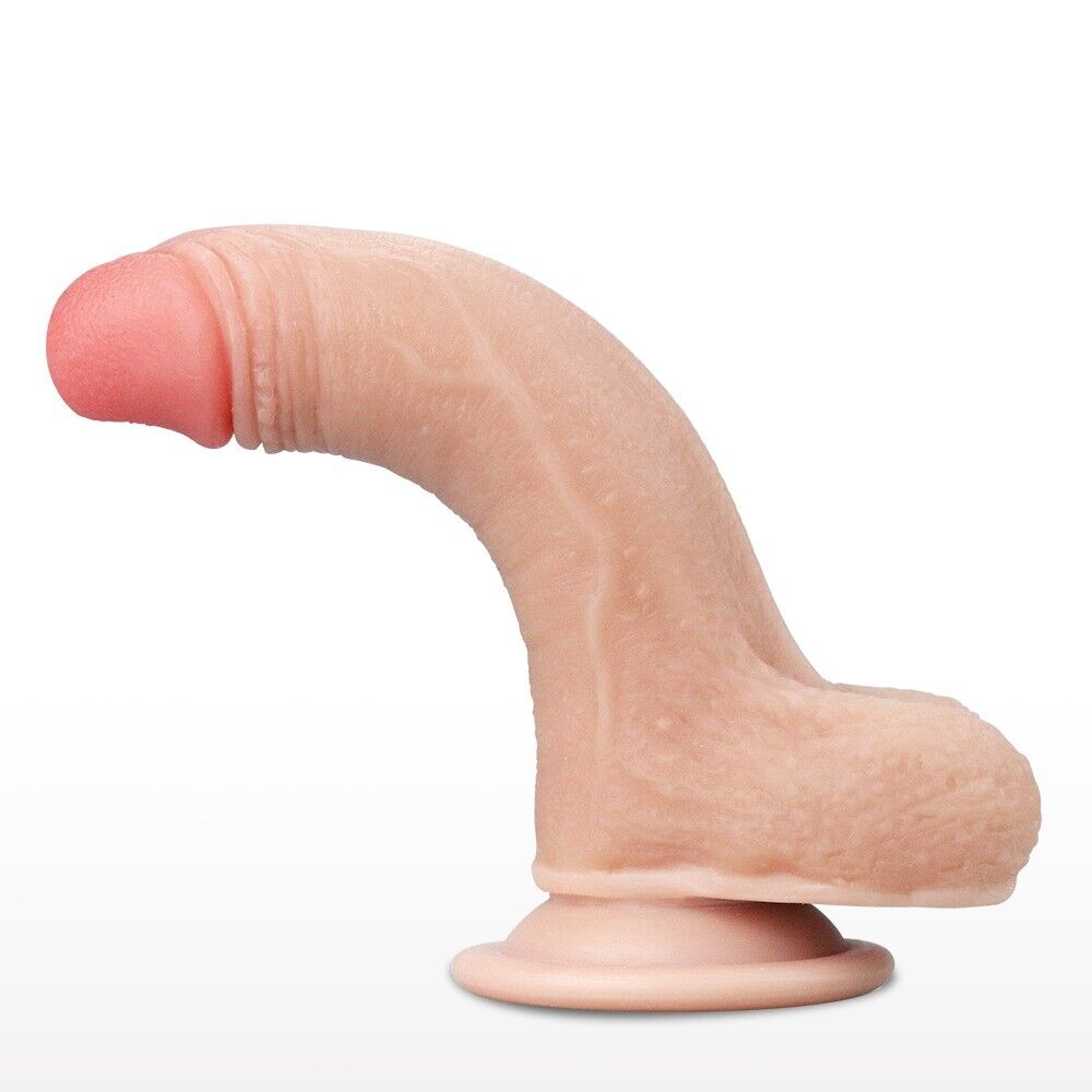 7" Bendable Realistic Soft Sliding Skin G-spot Anal Dildo Dong Suction Cup