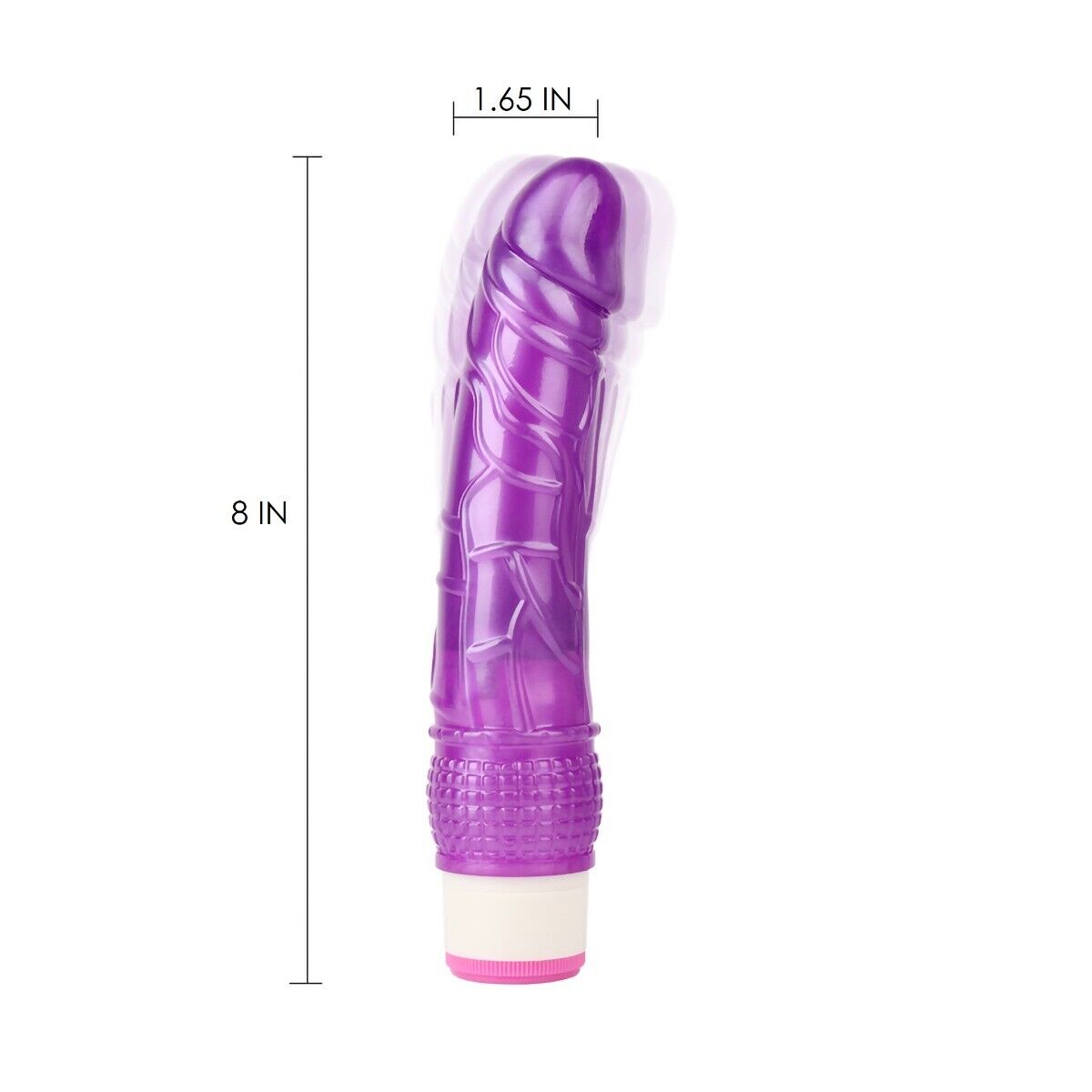 Purple Jelly Flexible Slim Realistic G Spot Anal Vibrator Dildo Massager