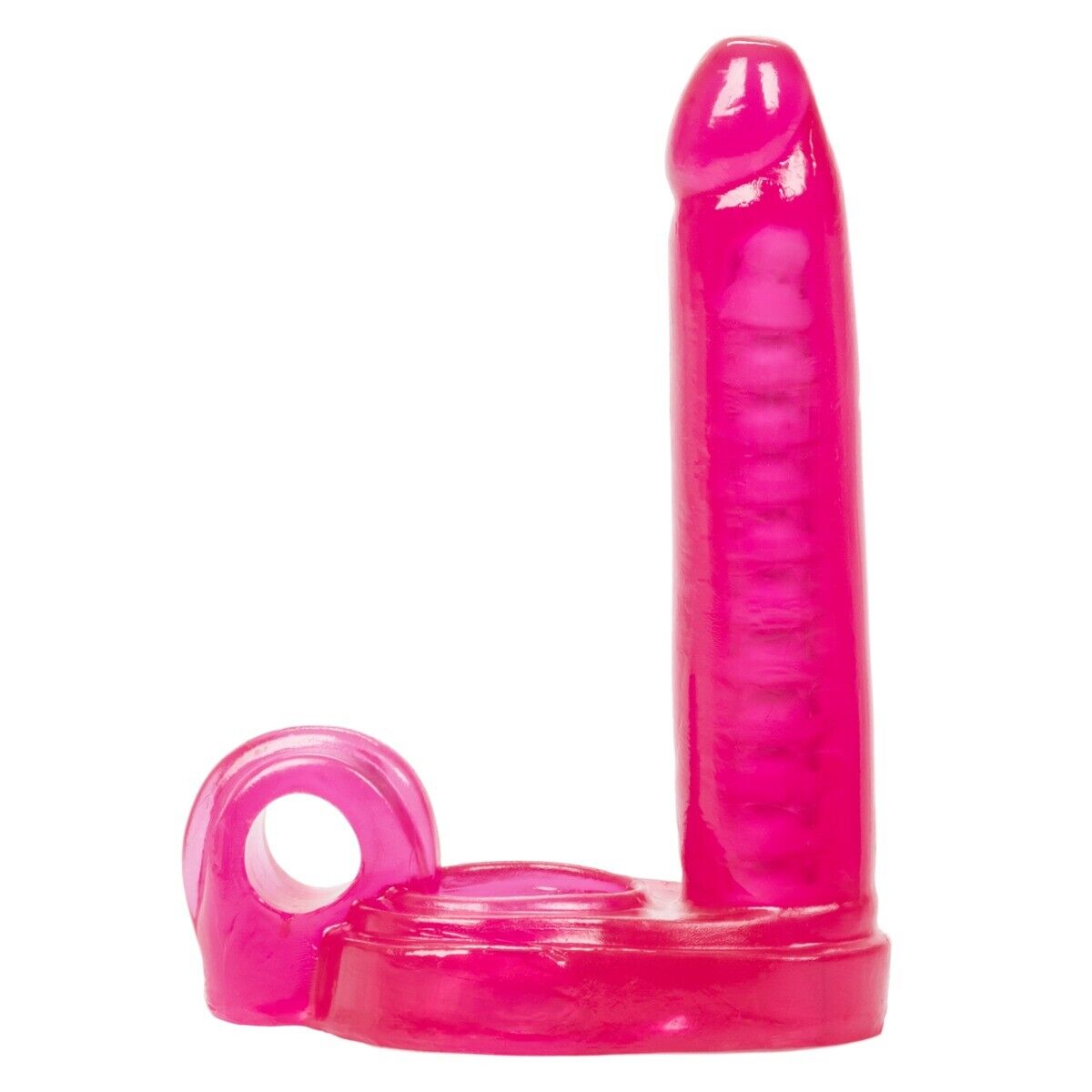 Vibrating Penis Erection Enhancer Cock Ring DP Sex Double Penetration Anal Dildo