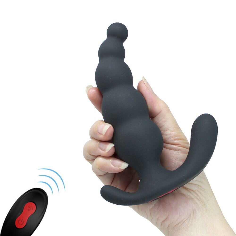 Remote Control Vibrating Prostate Massager Anal Beads Butt Plug Stimulator Vibe