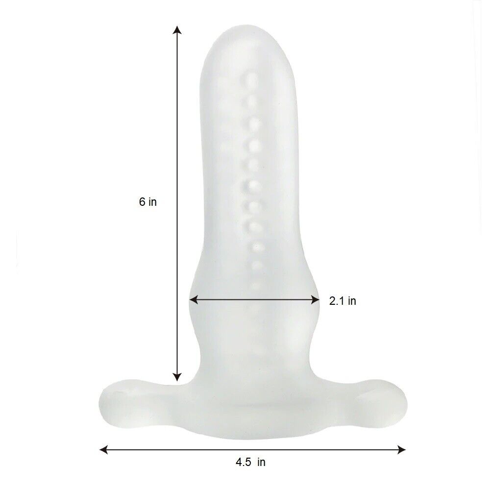 Stretchy Girth Enhancing Anal Penetration Penis Stroker Sleeve Hollow Butt Plug