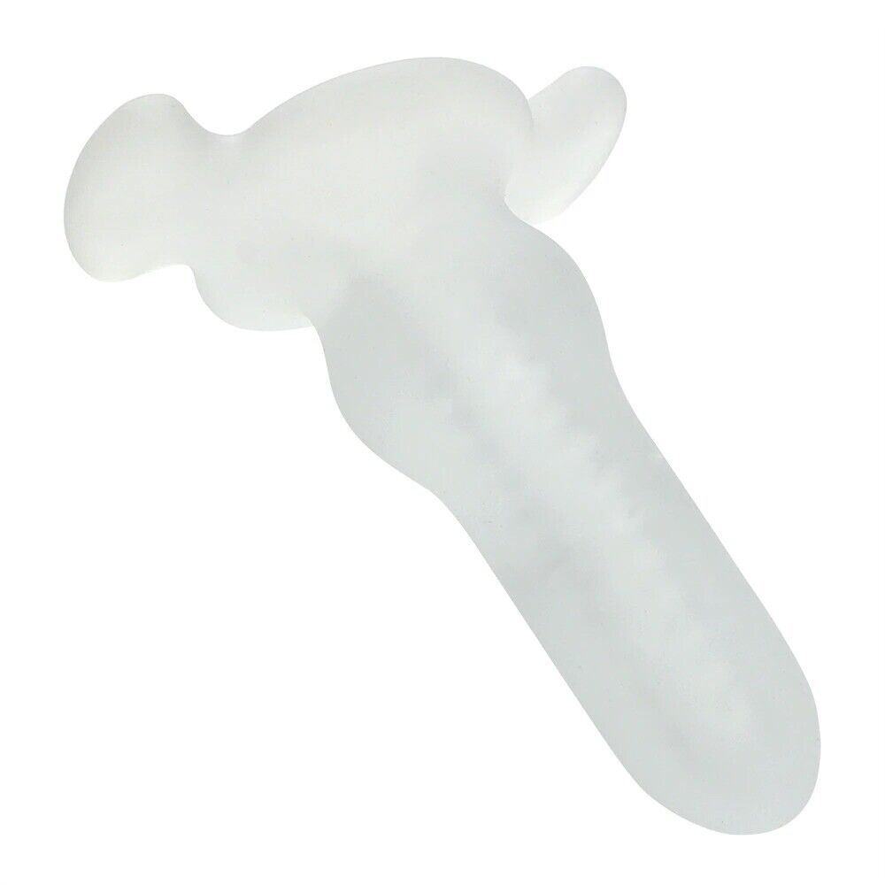 Stretchy Girth Enhancing Anal Penetration Penis Stroker Sleeve Hollow Butt Plug