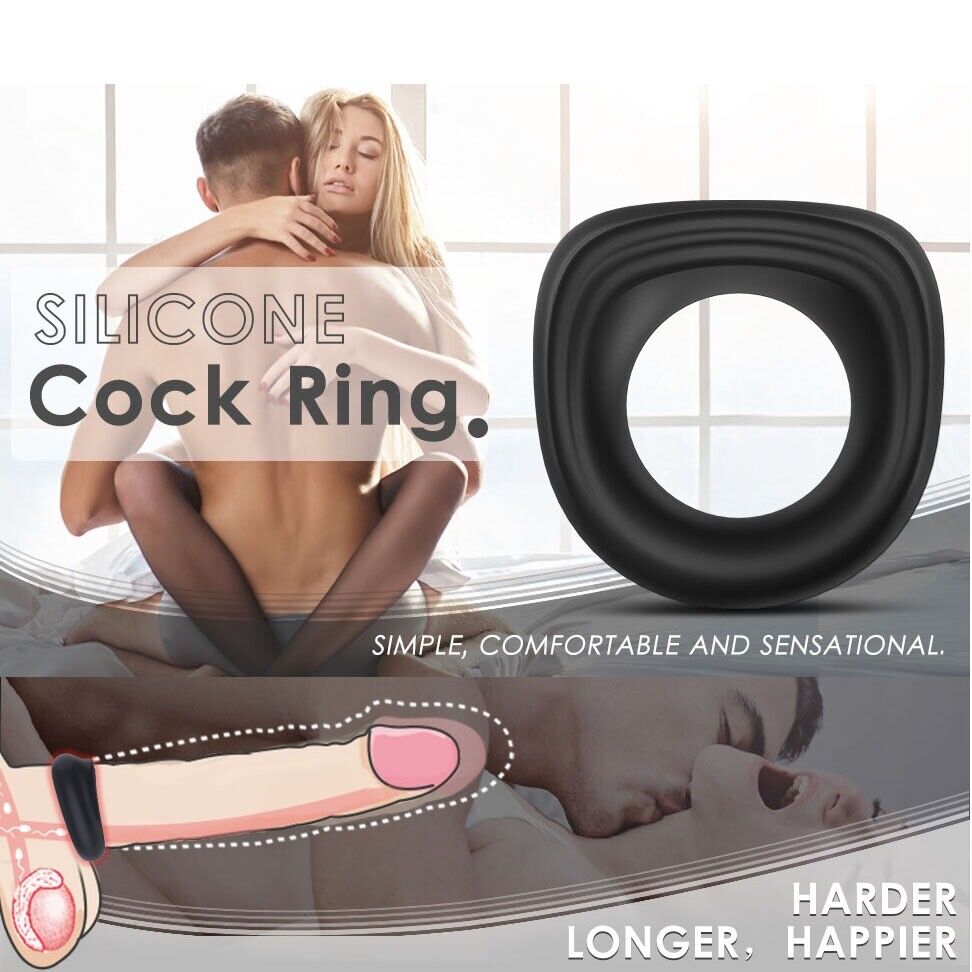 2pk Stretchy Silicone Male Penis Enhancer Prolong Delay Sex Cock Ring for Men