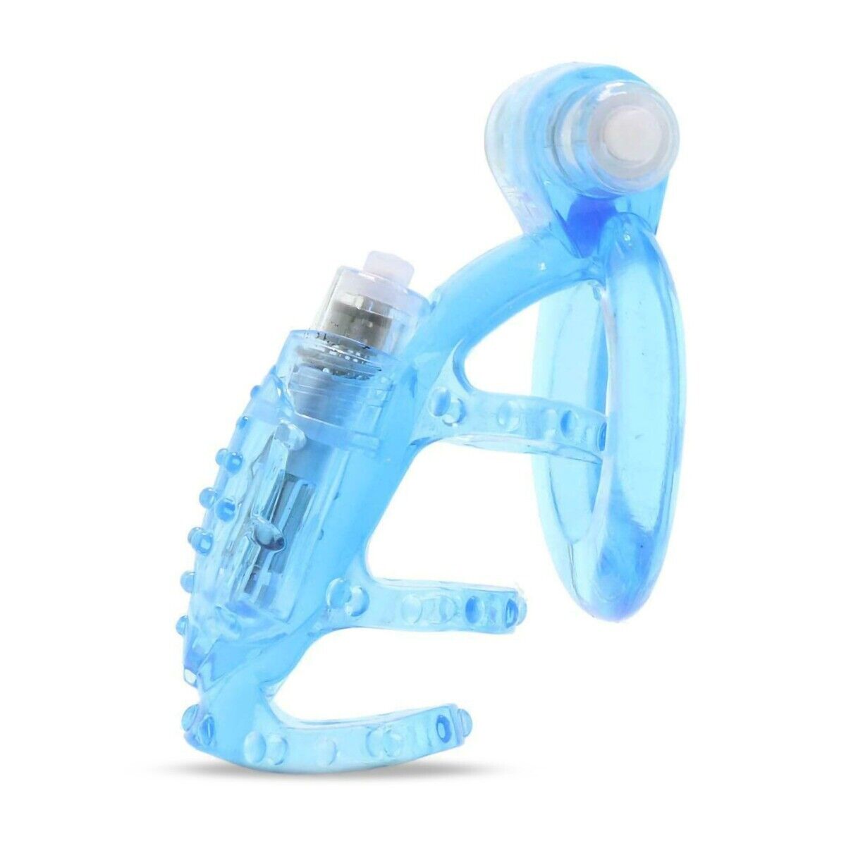 Dual Motor Vibrating Power Cock Cage Penis Ring Sleeve Extension Girth Enhancer